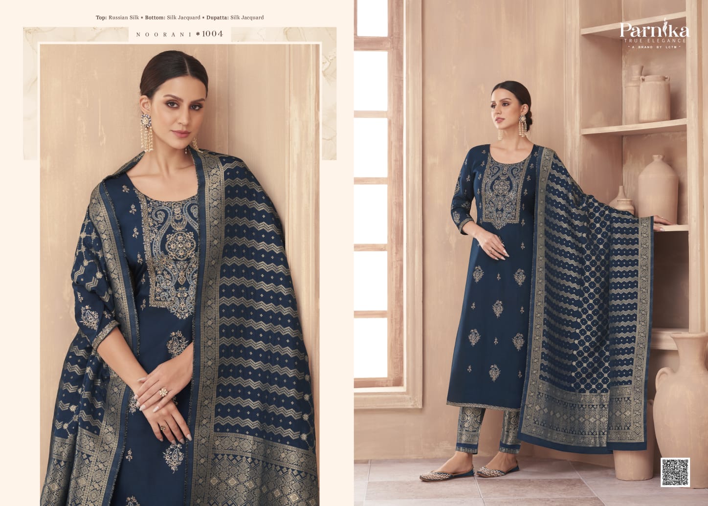 Noorani By Parnika Silk Jacquard Designer Salwar Suits Catalog